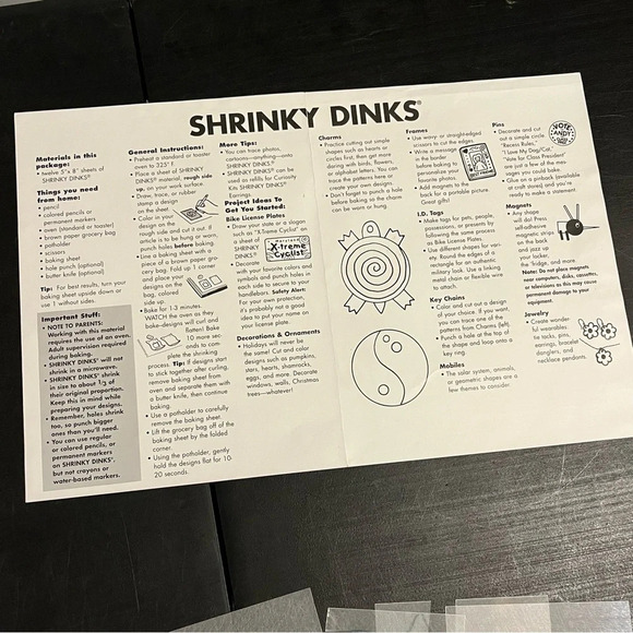 Shrinky Dinks by Curiosity Kits Used 4 Sheets Plus Scraps - Picture 5 of 6